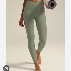 Spacedye At Your Leisure High Waisted Midi Legging, M, Grey Sage Heather